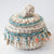 DHL140 WHITE MACRAME AND SHELL BEADED BOX WITH LID