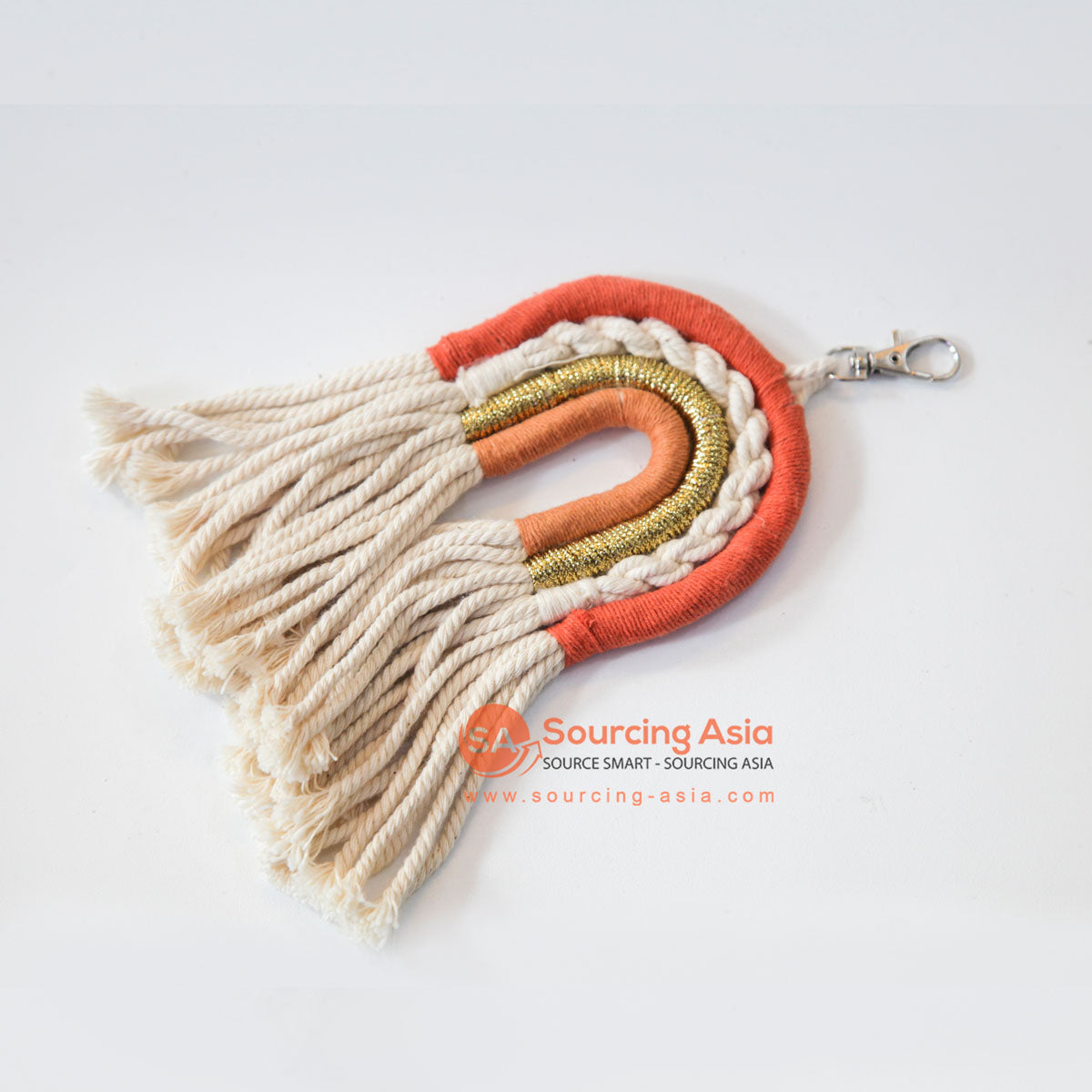 DHL162 NATURAL AND RED RAINBOW TASSEL