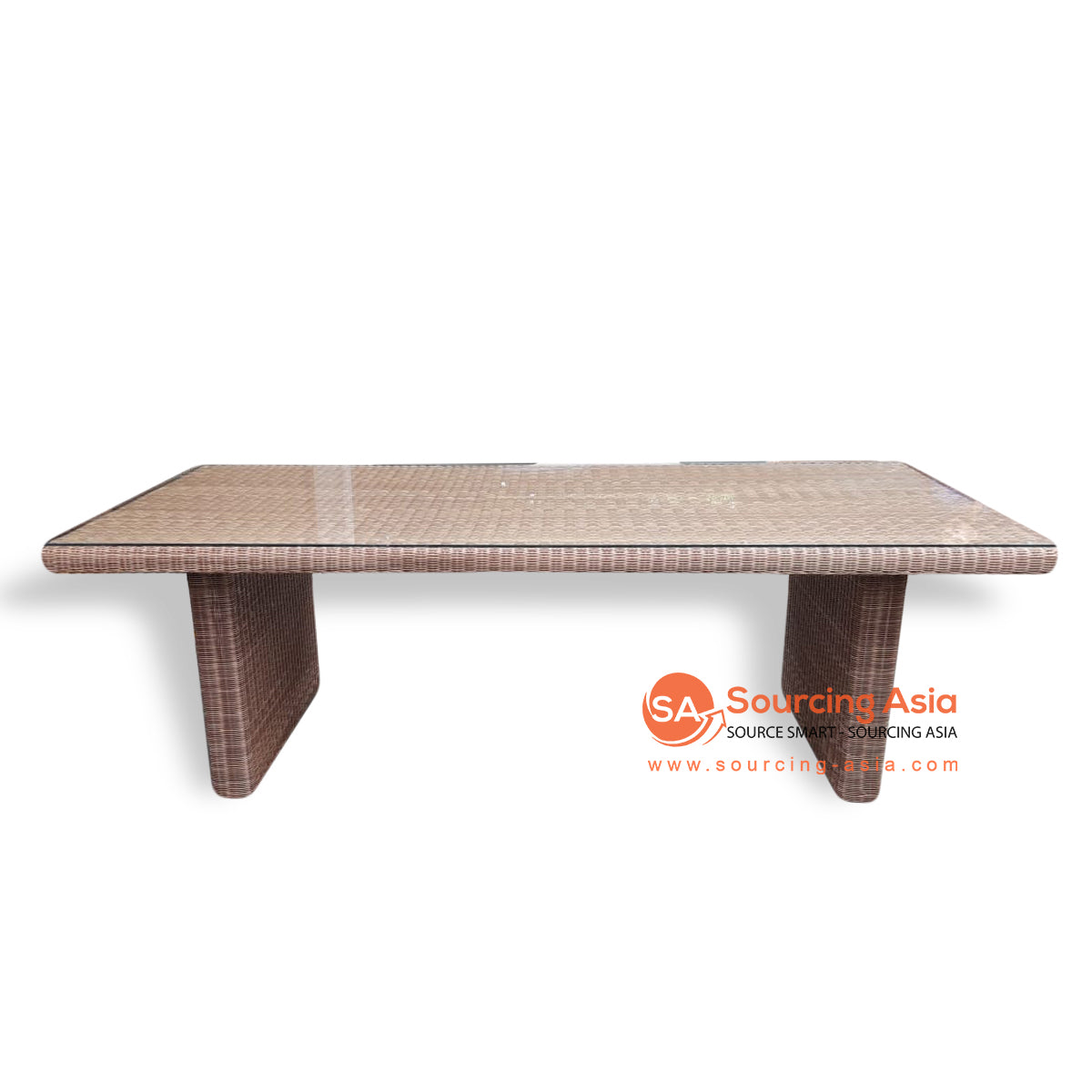 DJO028 NATURAL SYNTHETIC RATTAN OUTDOOR DINING TABLE
