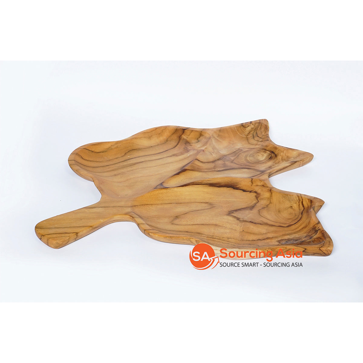 FLA059 TEAK WOOD PLATE WITH HANDLE - COLOR NATURAL