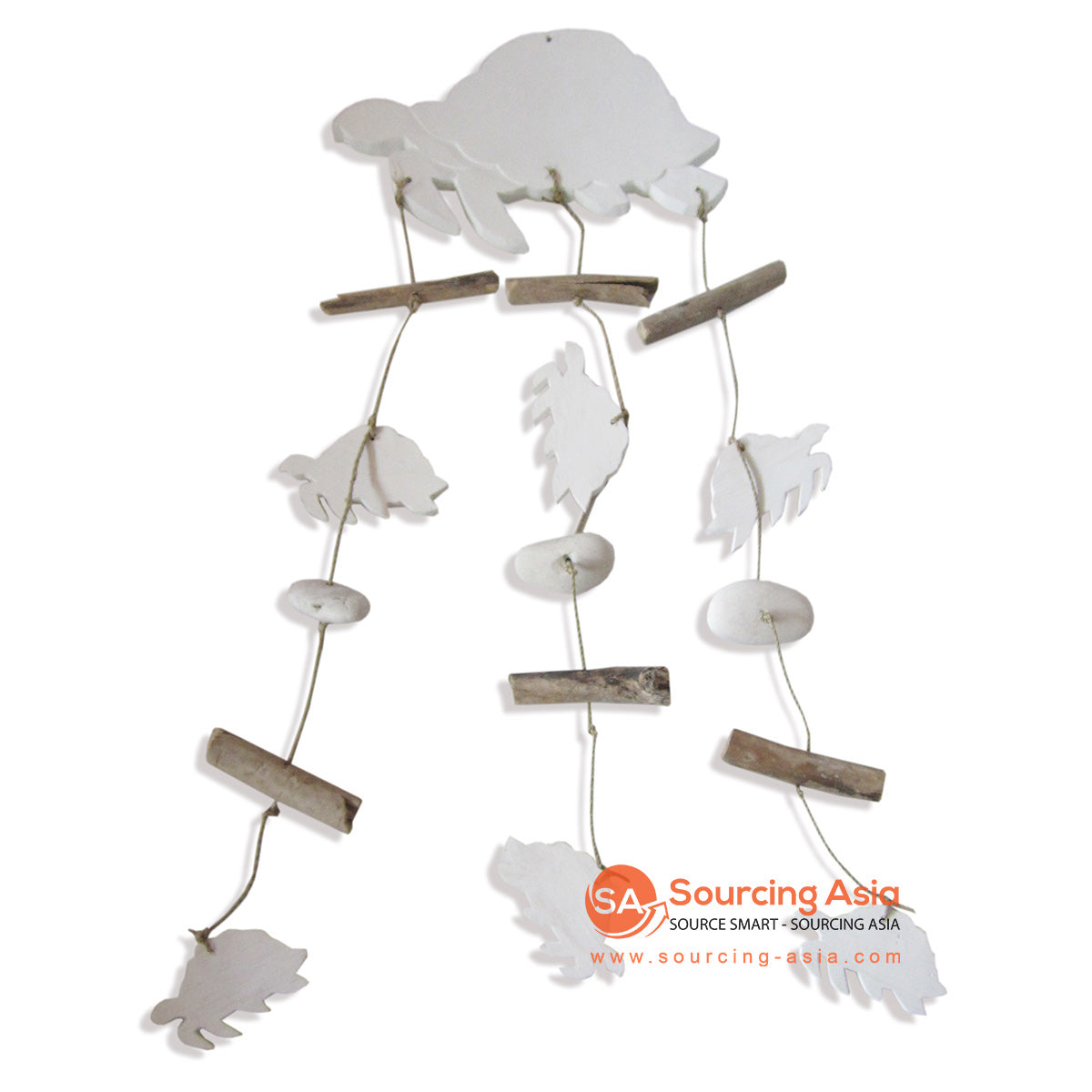 HAN009 WHITE DRIFTWOOD "SEA CREATURES" HANGING DECORATION