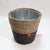 HBSC071 NATURAL AND BLACK SEAGRASS ROUND WASTE PAPER BASKET