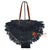HBSC291 BLACK GAJIH BAG WITH FRINGE AND LEATHER HANDLE
