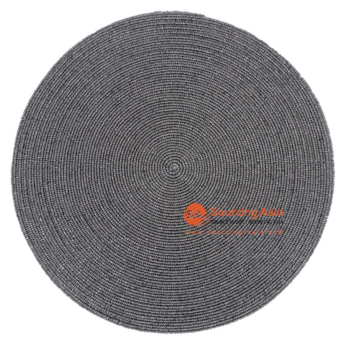 HBSC582 GREY BEADS ROUND PLACEMAT