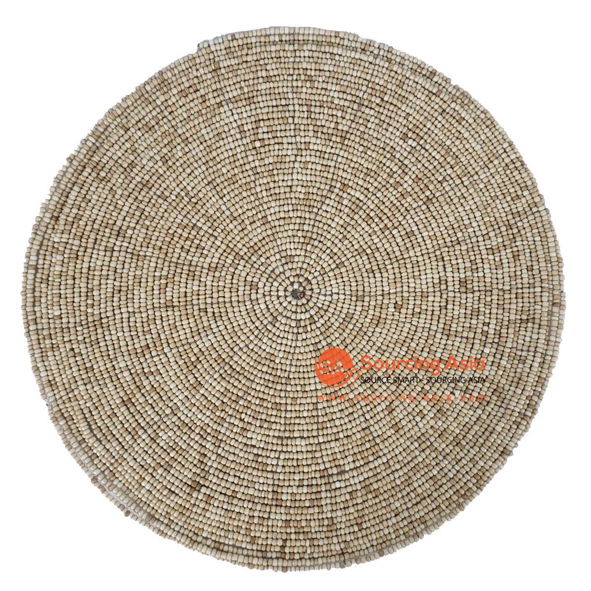 HBSC584 NATURAL BEADS ROUND PLACEMAT