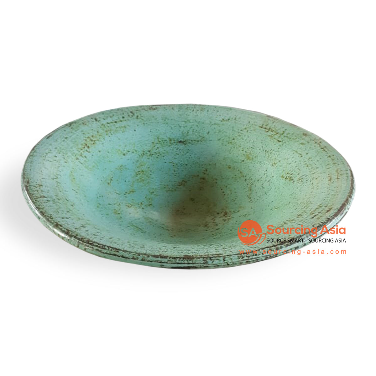 JNP128-KY23 ANTIQUE TURQUOISE TERRACOTTA ROUND PLATE