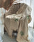 MAC403 NATURAL RAW COTTON THROW WITH PALM TREE EMBROIDERY AND FRINGE