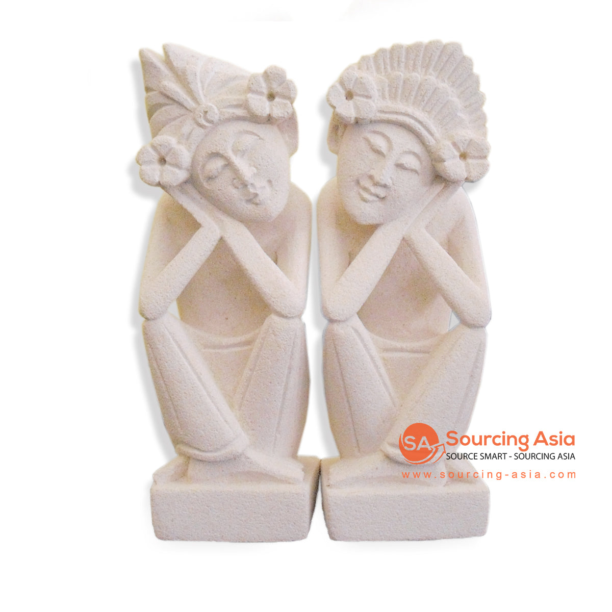 MHB046-15-1 STONE DREAMING BALINESE COUPLE STATUE