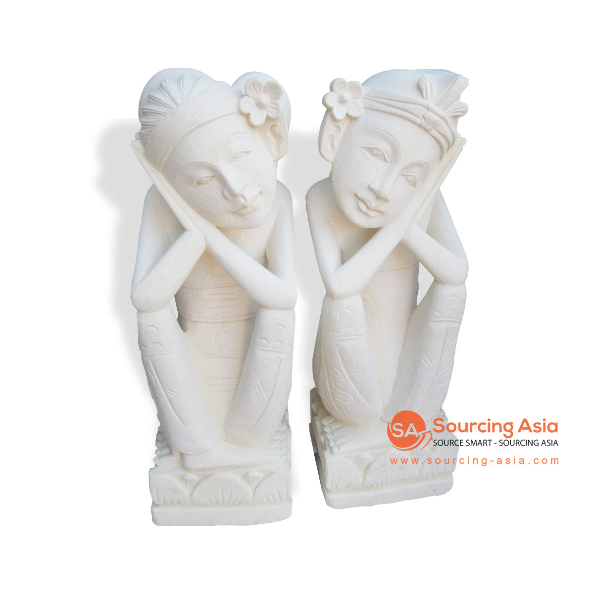MHB057-60 STONE DREAMING BALINESE COUPLE STATUE
