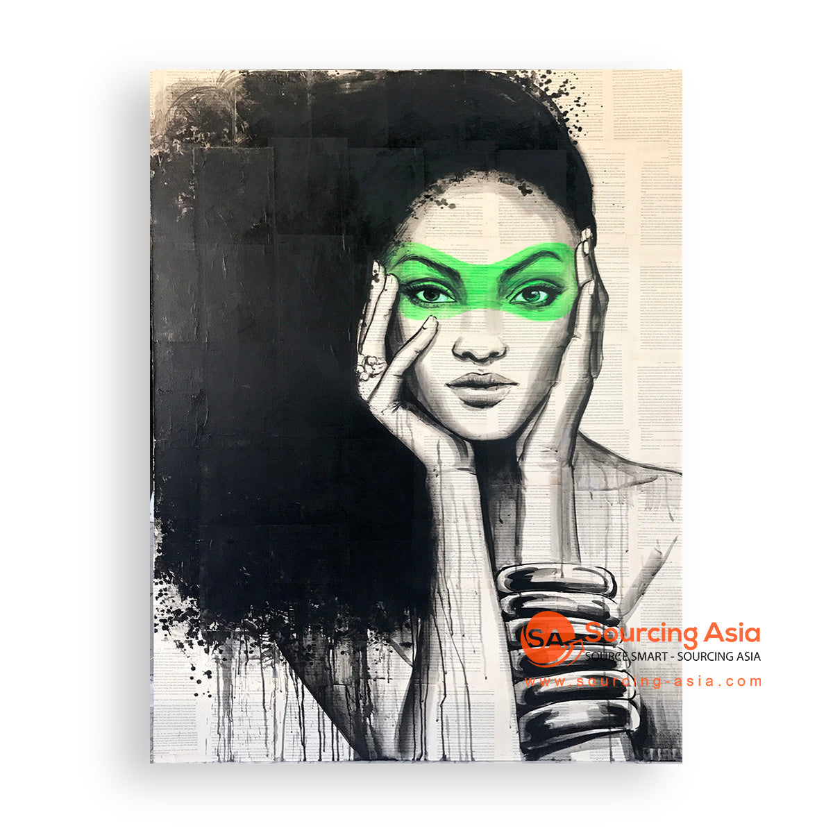 MYS350 GREEN WOMAN PAINTING