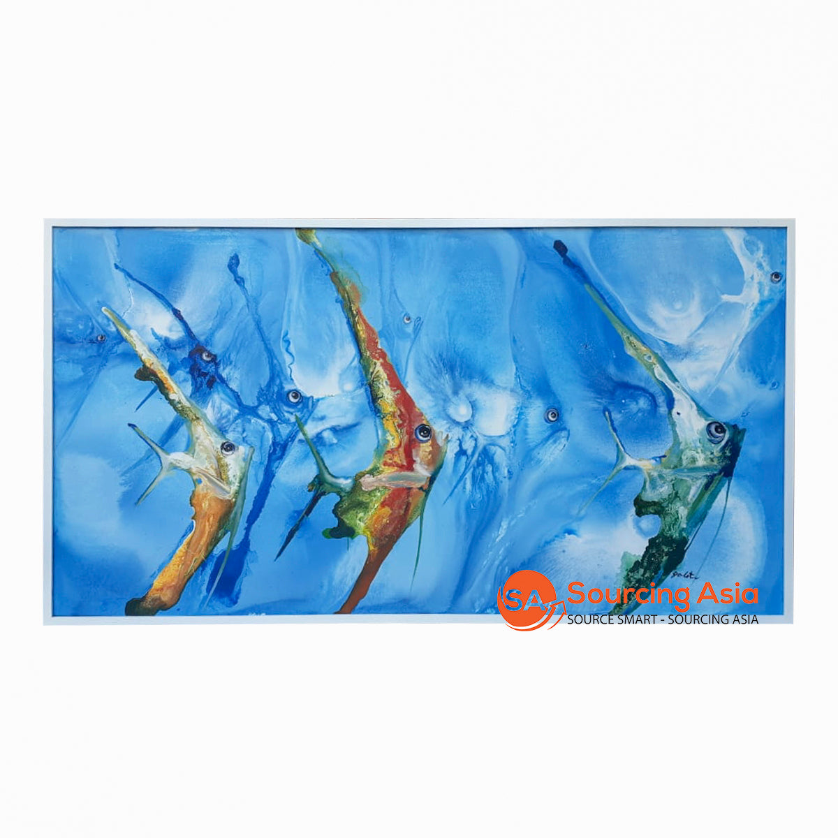 SDL144 FISH PAINTING WITH WHITE FRAME