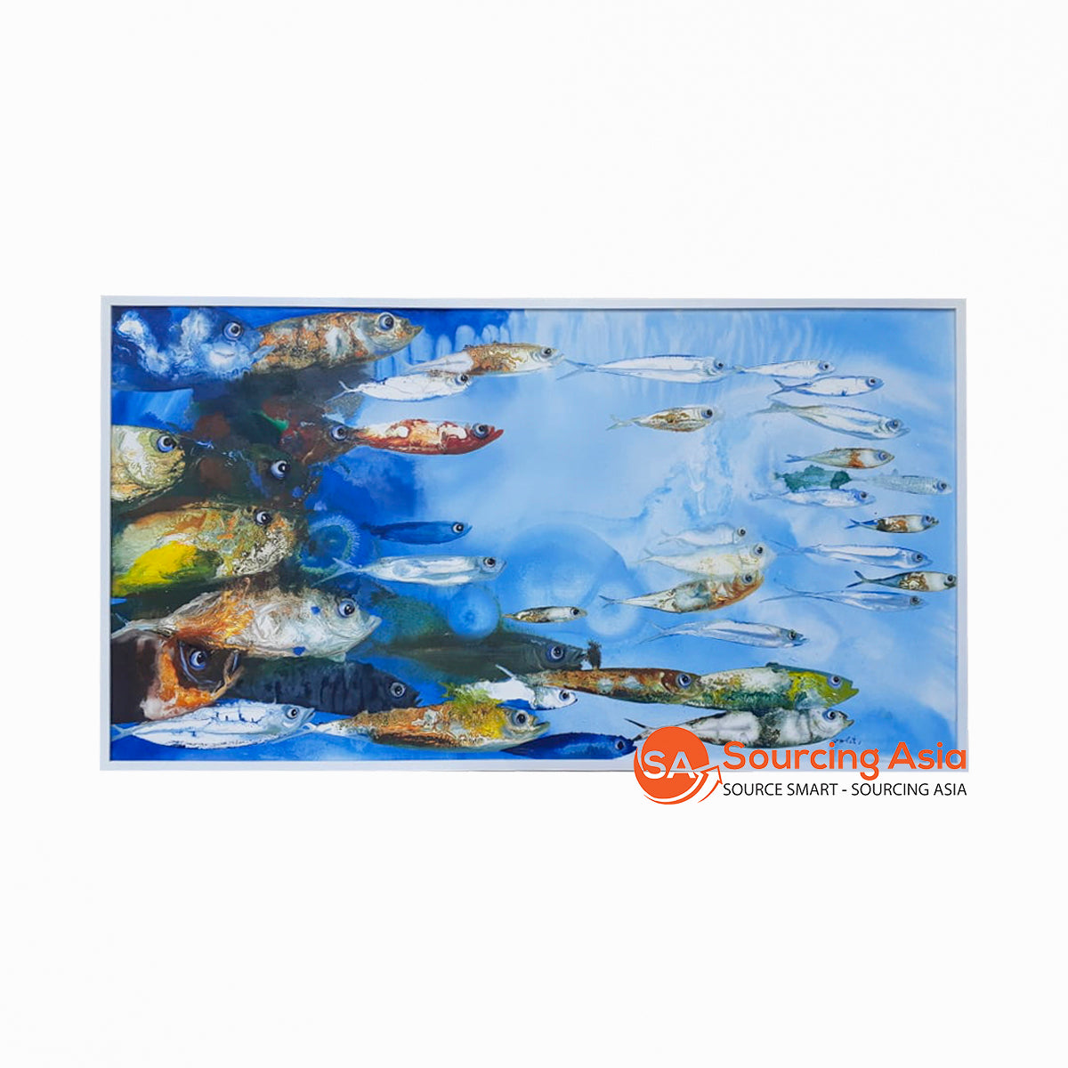 SDL145 FISH PAINTING WITH WHITE FRAME