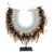 SHL169-9 NATURAL SHELL AND FEATHERS NECKLACE ON STAND DECORATION