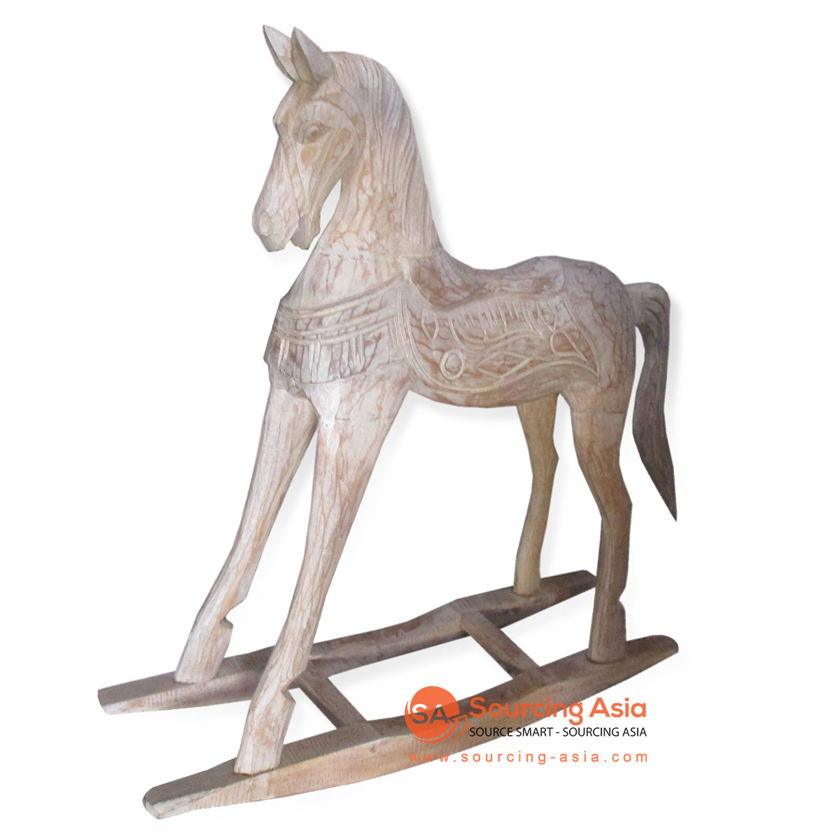 THE071-LBW LARGE BROWN WASH WOODEN HORSE DECORATION