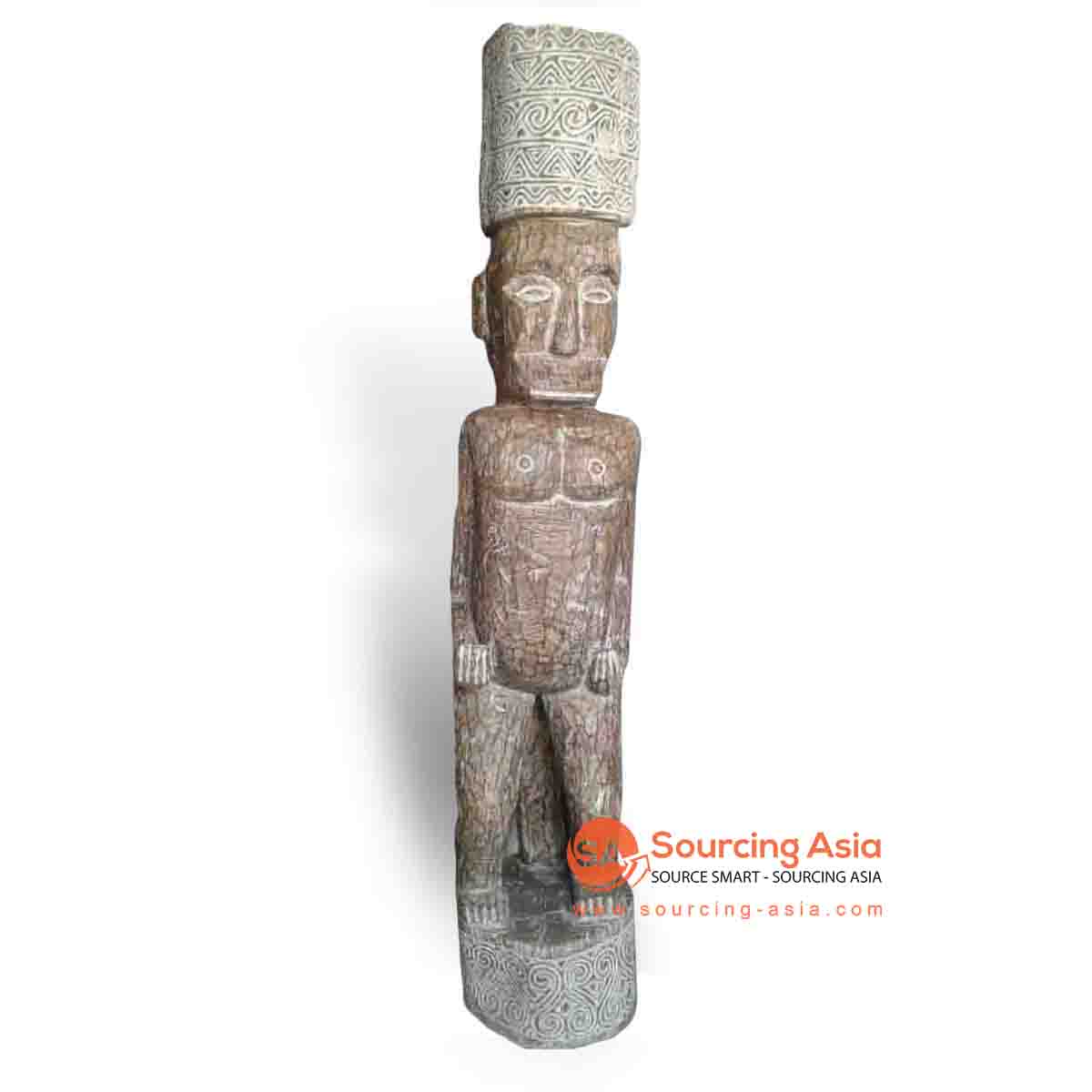 VICT033 WOODEN ASHMAT FIGURE STATUE ON STAND DECORATION