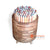 WK299 MULTICOLOR AND NATURAL MOZAIC RECYCLED TEAK WOOD PENCIL COLOR STOOL