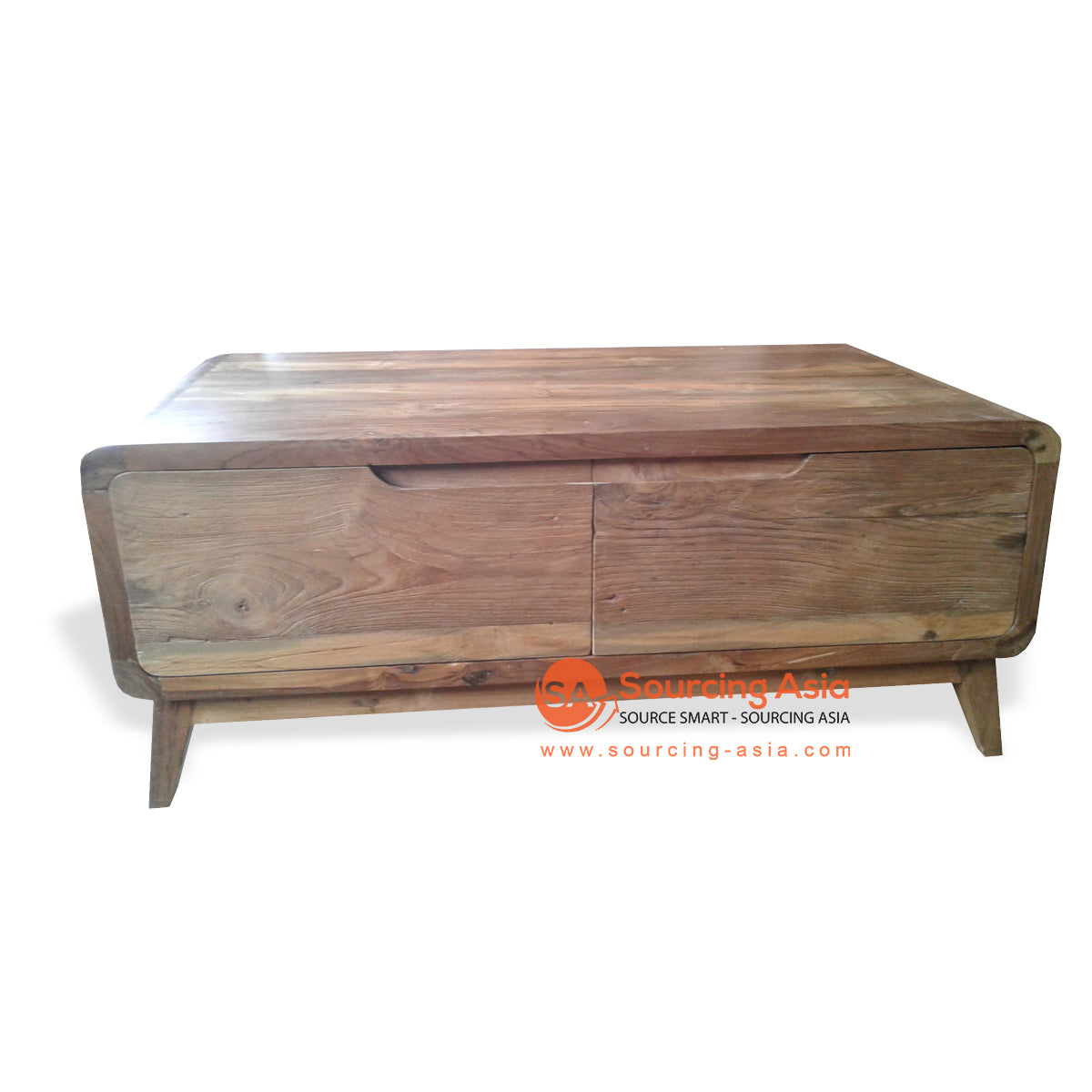 WK301 NATURAL RECYCLED BOAT WOOD FOUR DRAWERS COFFEE TABLE