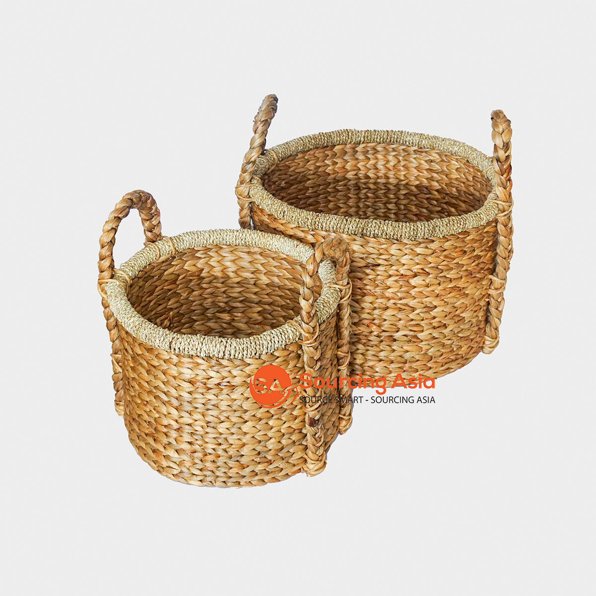 HBS052-1 SET OF TWO WATER HYACINTH BASKETS