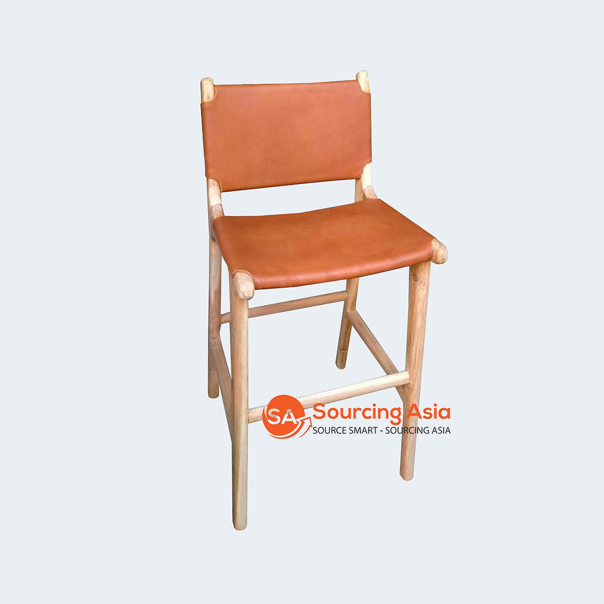 IJF001-9 BAR STOOL SEAT HIGH 65CM WITH LEATHER SEAT AND FULL BACK