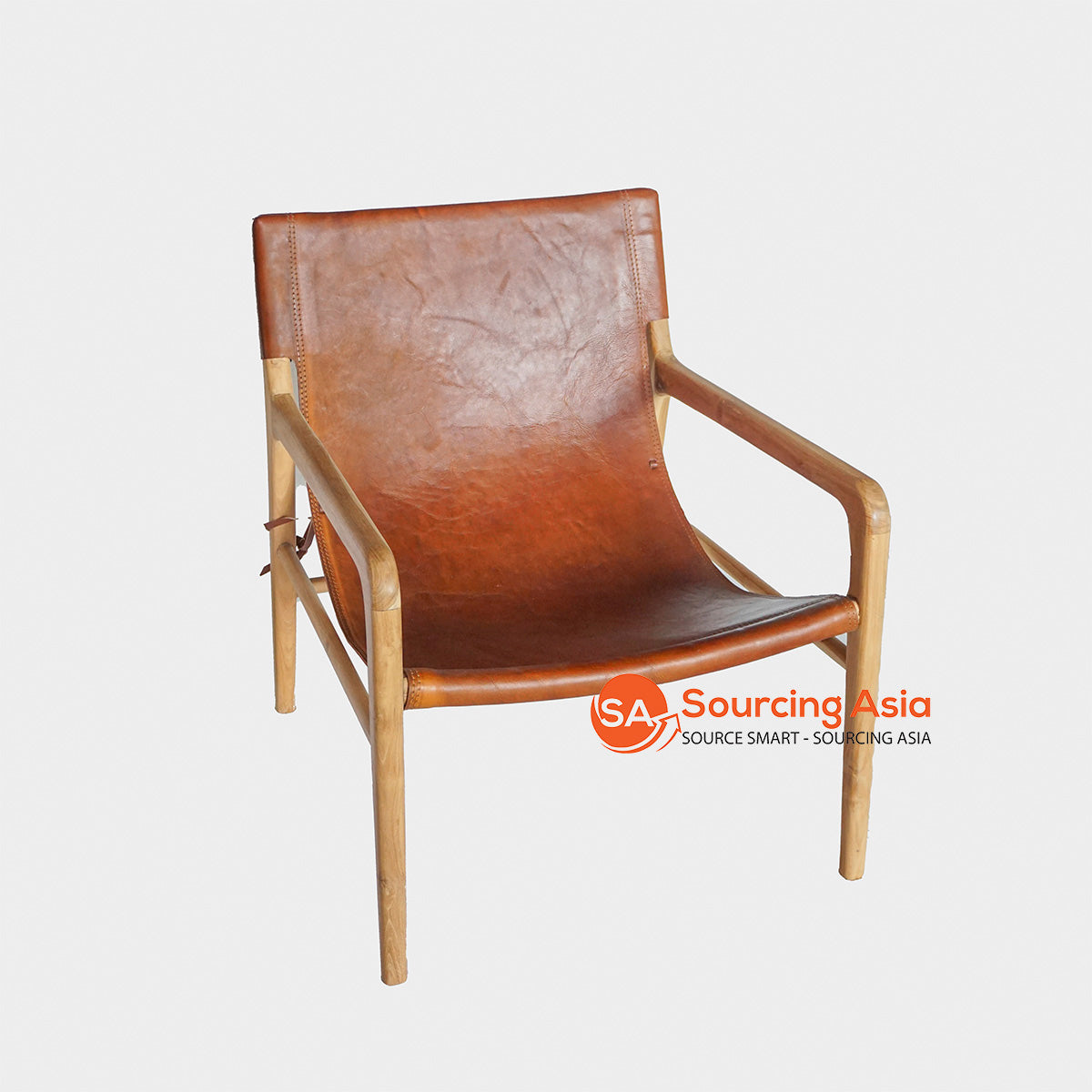 IJF016-8 TEAK CHAIR WITH LEATHER FULL BACK