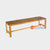 IJF019-1 NATURAL TEAK WOOD AND WOVEN LEATHER BED END BENCH