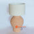 KLN003 TERRACOTTA LAMP WITH GOLD STICK AND WHITE LAMP SHADE