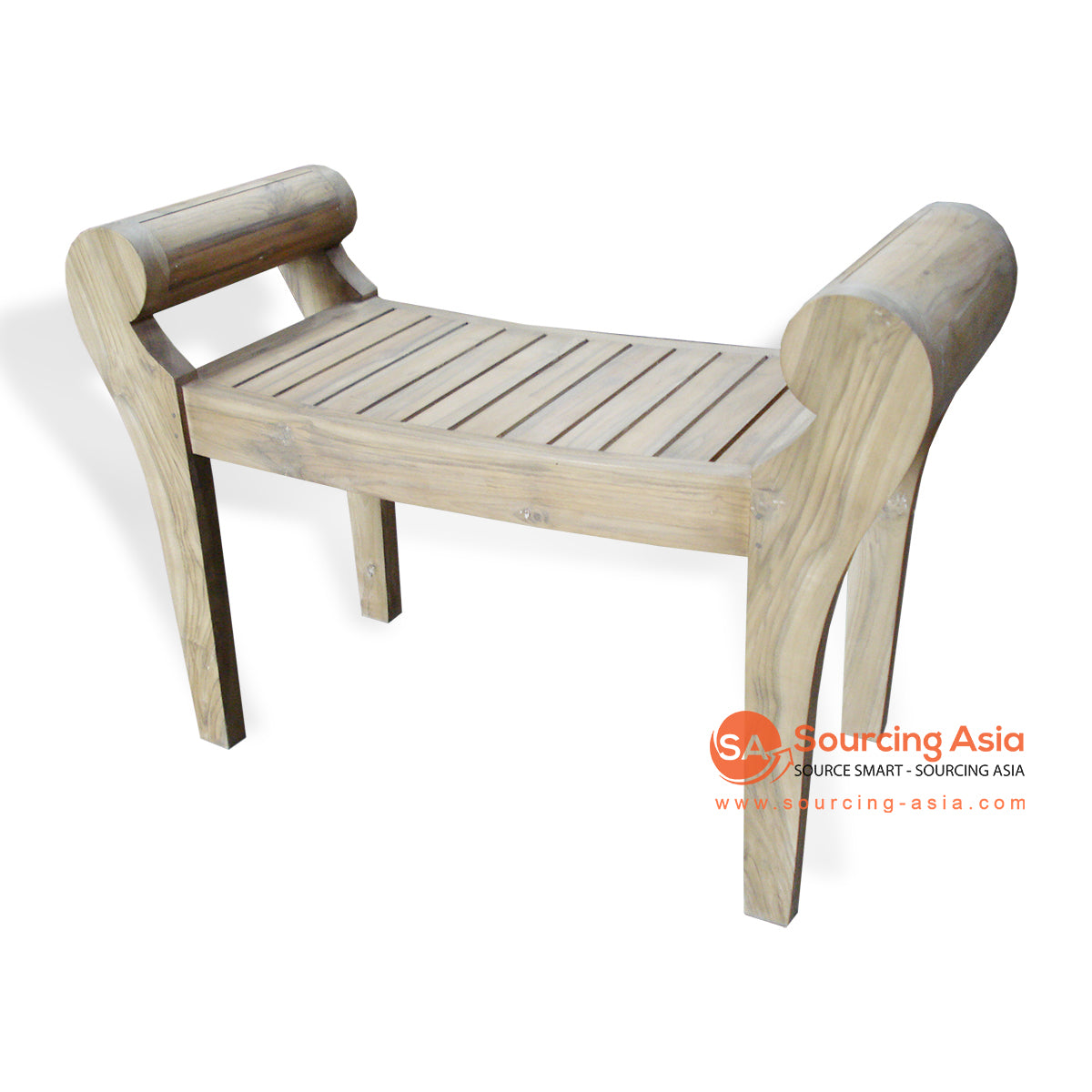 AC-BNNW01 BLEACHED TEAK WOOD BED END BENCH