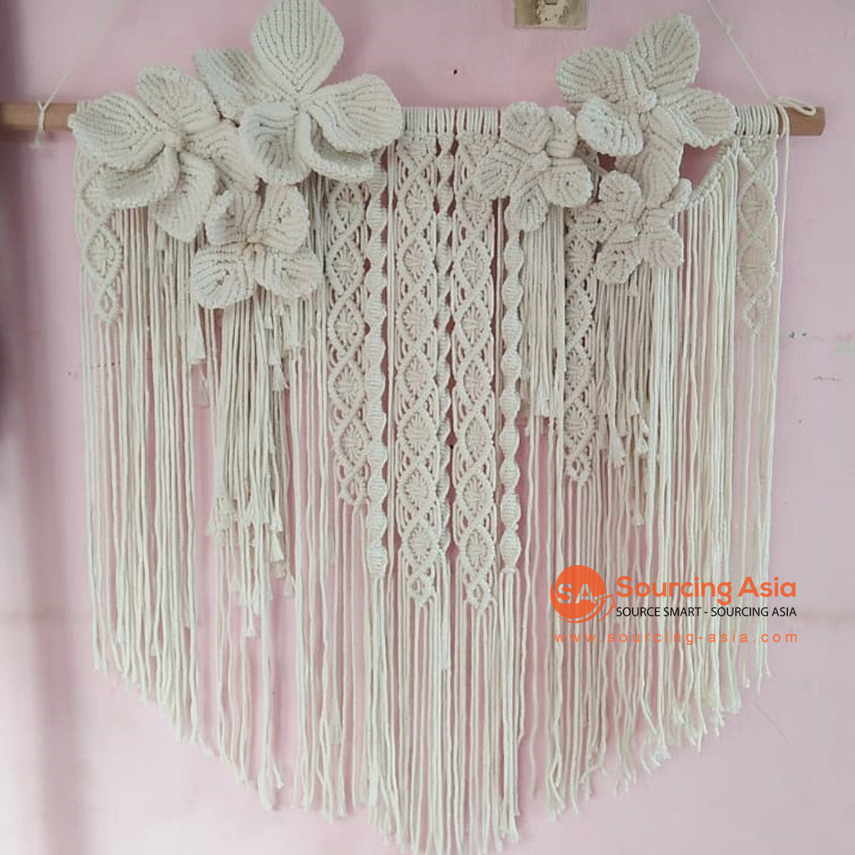 Black Macrame Wall Hanging with Tassel