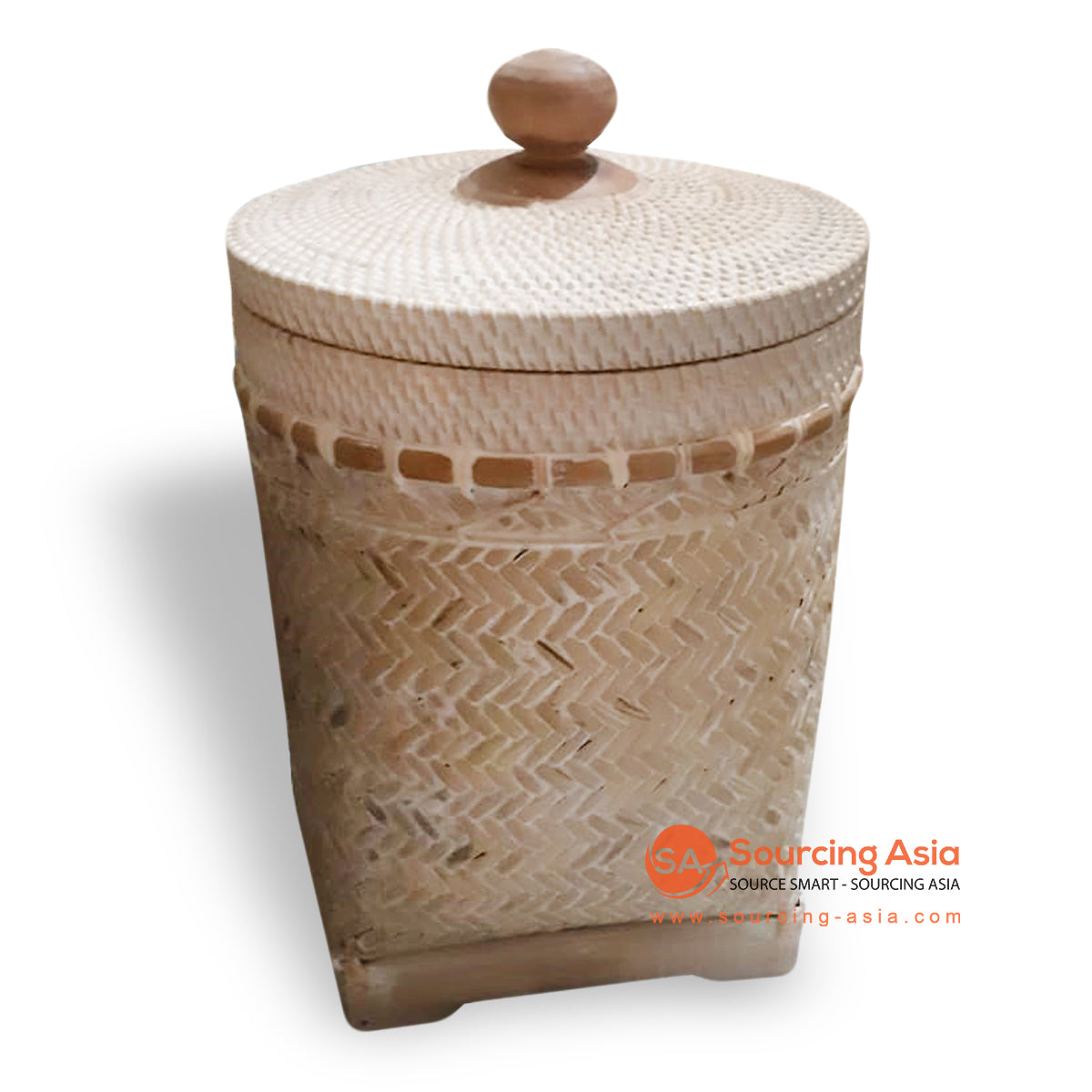 ALI073 NATURAL WOVEN RATTAN LAUNDRY BASKET WITH LID