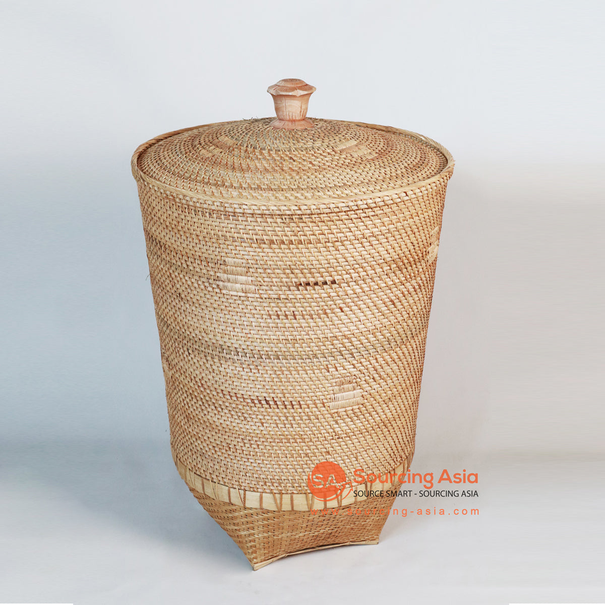 ALI079 NATURAL WOVEN RATTAN LAUNDRY BASKET WITH LID