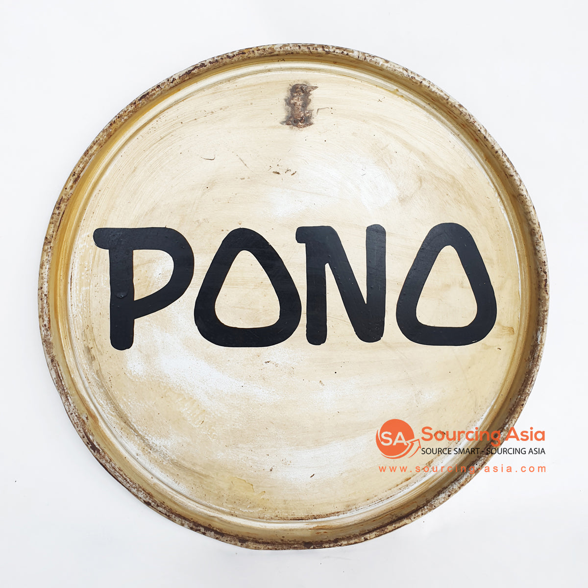 ALNC052 ROUND METAL WALL DECORATION SIGN "PONO"