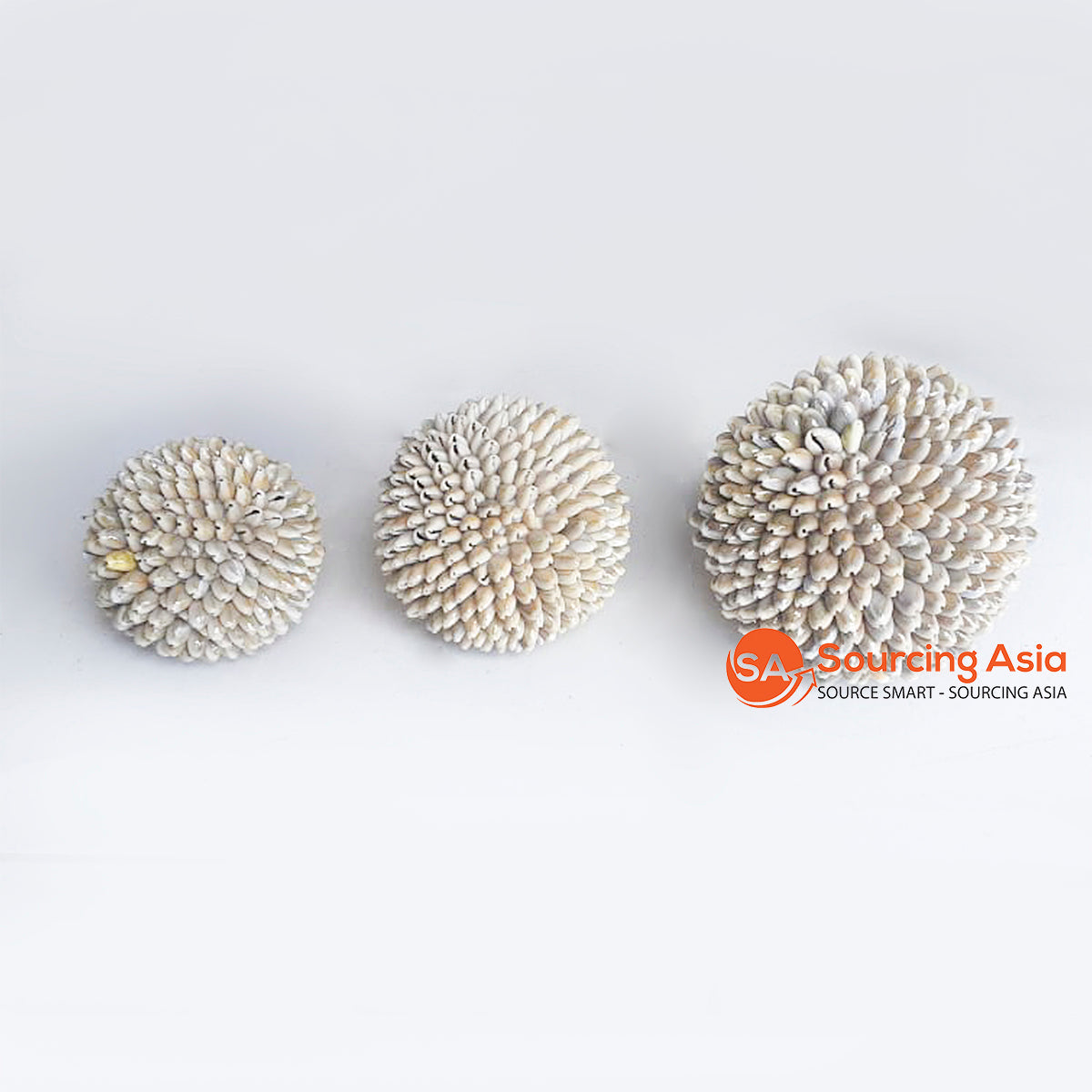 BGL031 SET OF THREE SHELL BALLS DECORATION