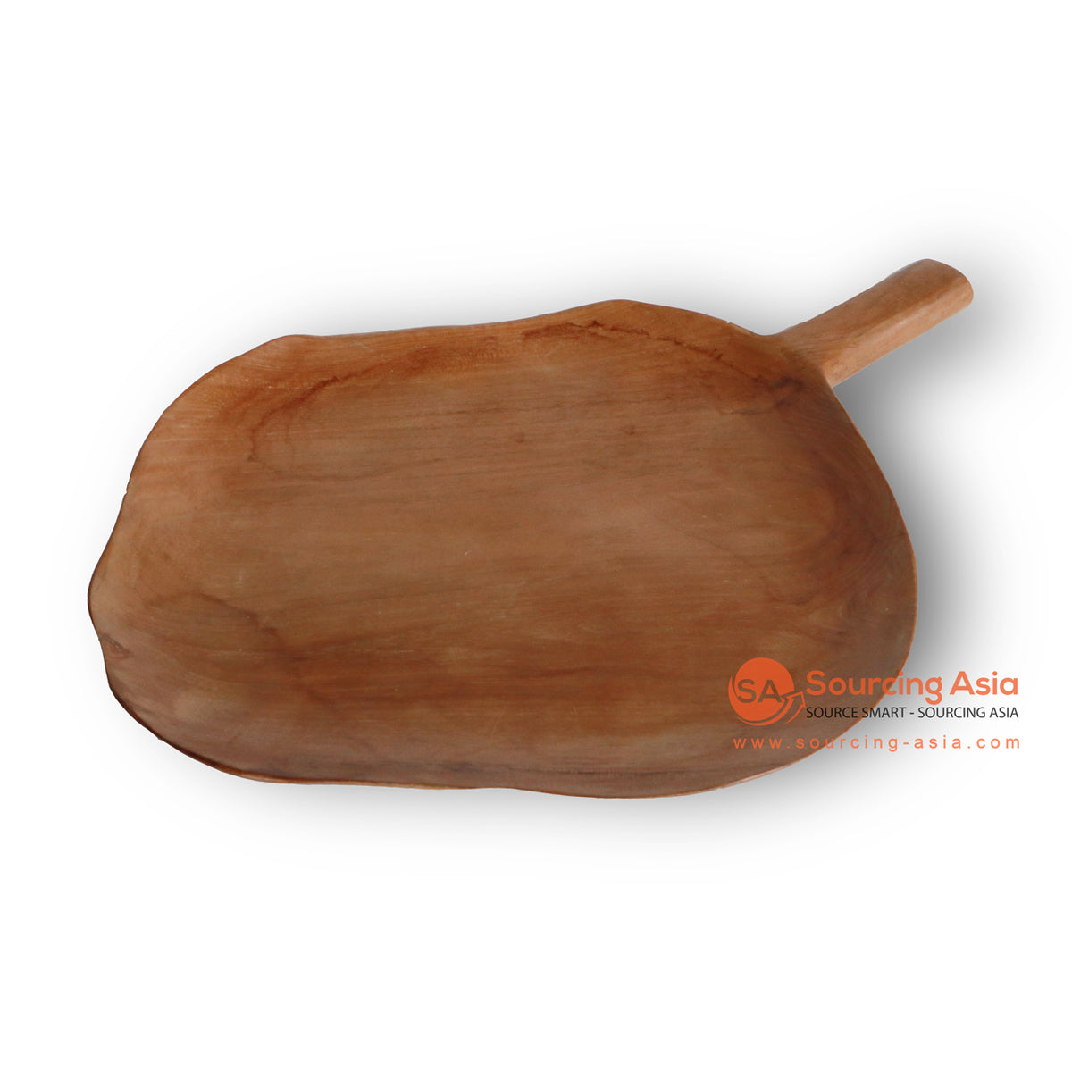 BMW020-6 NATURAL TEAK WOOD PLATE WITH HANDLE