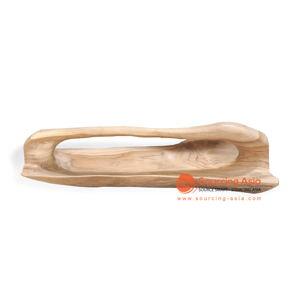 BMW033-7 NATURAL TEAK ROOT TRAY WITH HANDLE