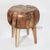 BMW091NAT-4 NATURAL TEAK ROOT DOUGHNUT STOOL AND SIDE TABLE