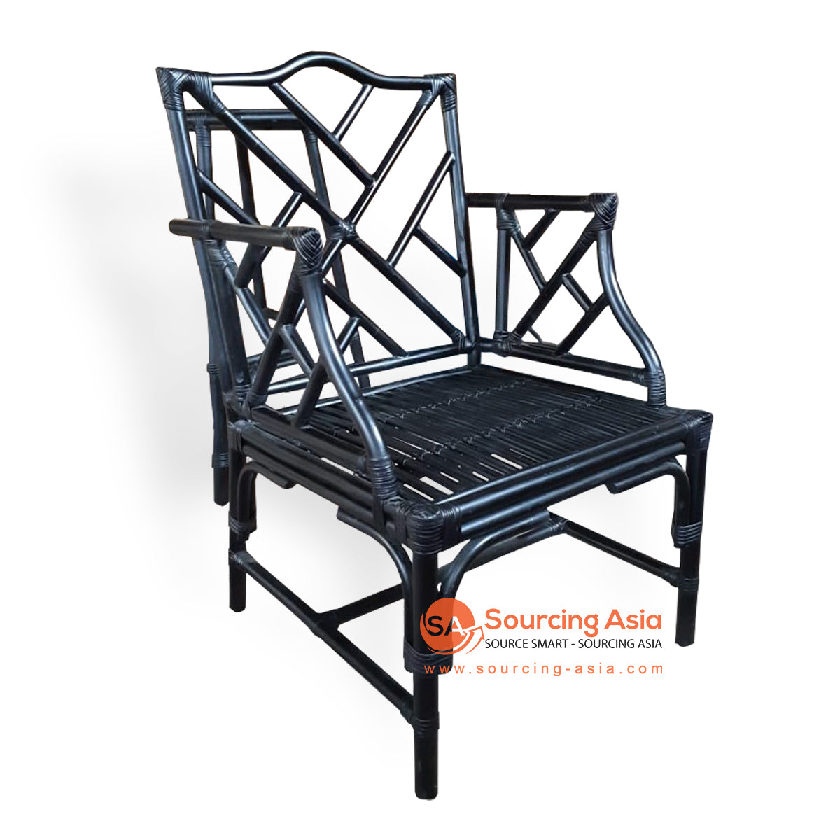 BNT071 BLACK RATTAN ARUN ARM CHAIR