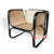 BNT078 NATURAL RATTAN CASUAL ARM CHAIR WITH BLACK FRAME