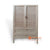 BNT220 NATURAL SUNGKAI WOOD AND RATTAN TALL CABINET WITH TWO DOORS AND TWO DRAWERS