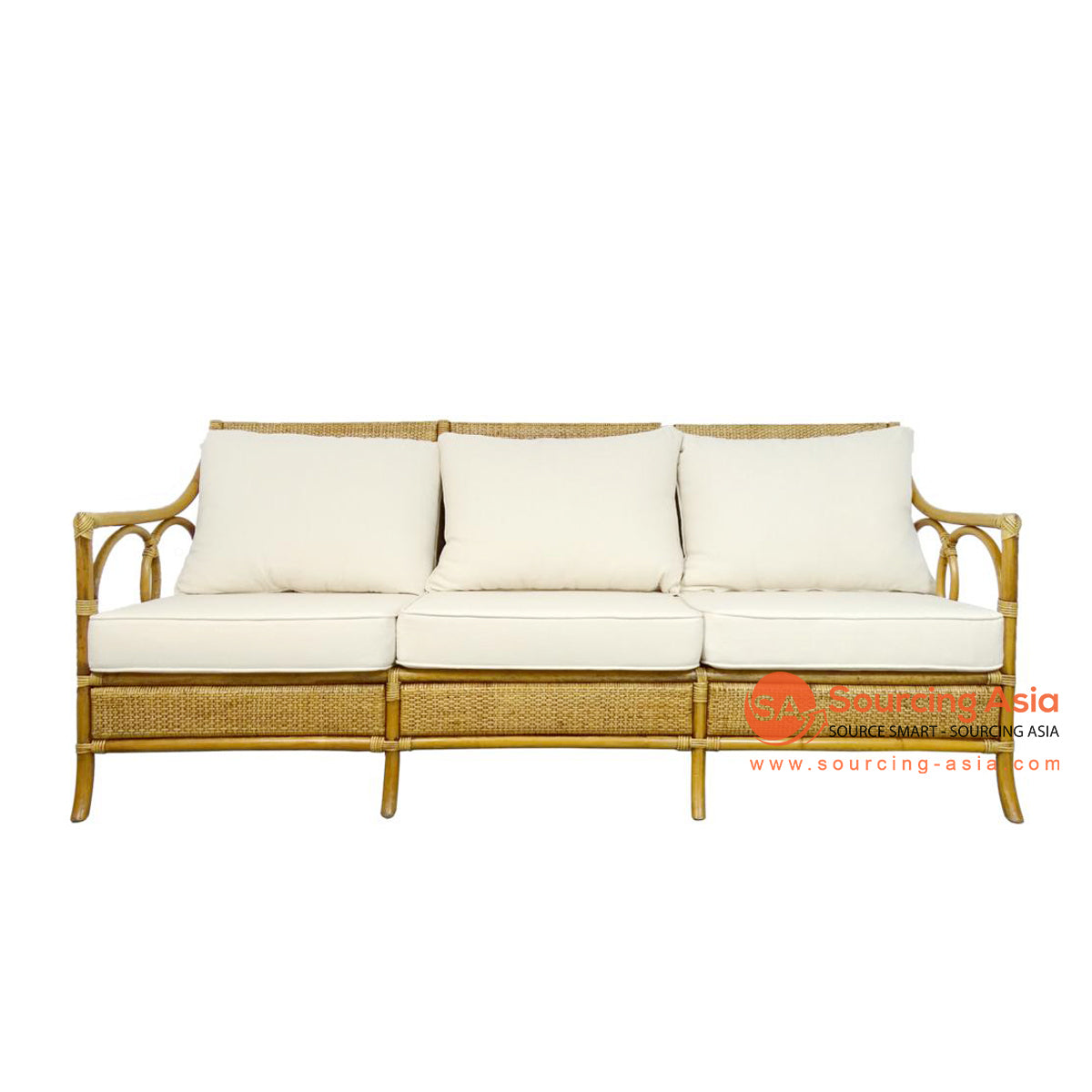 BNT286 NATURAL RATTAN THREE SEATS SOFA (PRICE WITHOUT CUSHION)