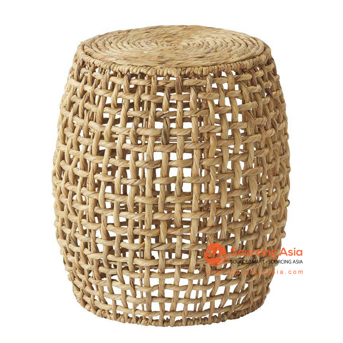 BNT290 NATURAL WATER HYACINTH DRUM SIDE TABLE