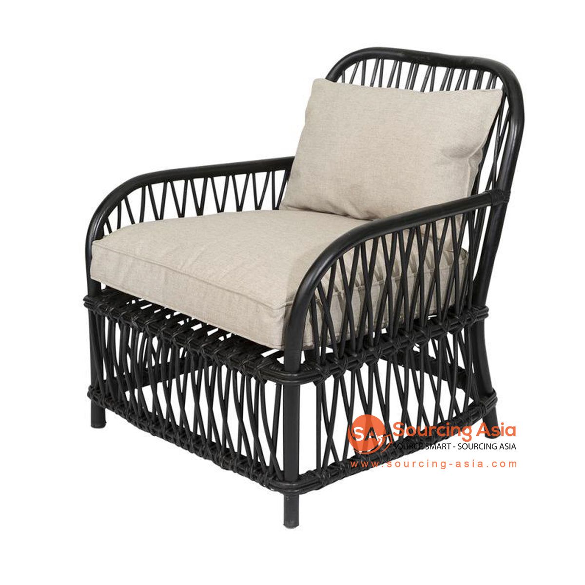 BNT292 BLACK RATTAN CASUAL CHAIR