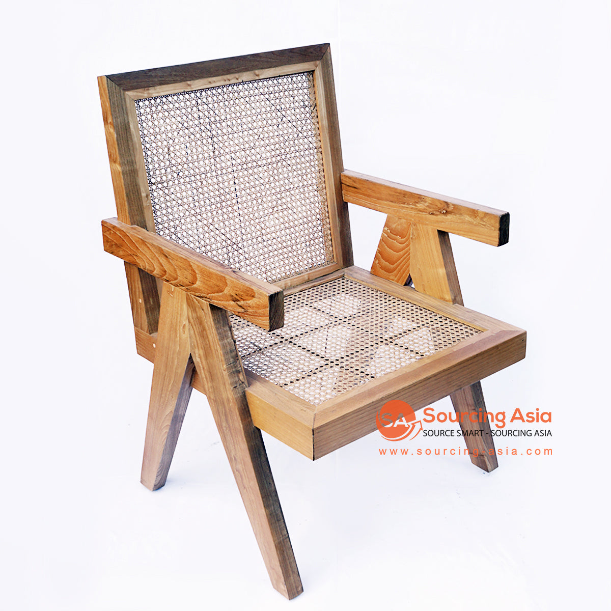 BNTC001-19 NATURAL RATTAN AND TEAK WOOD DINING CHAIR