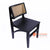 BNTC001-30 BLACK TEAK WOOD DINING CHAIR WITH NATURAL RATTAN BACK REST