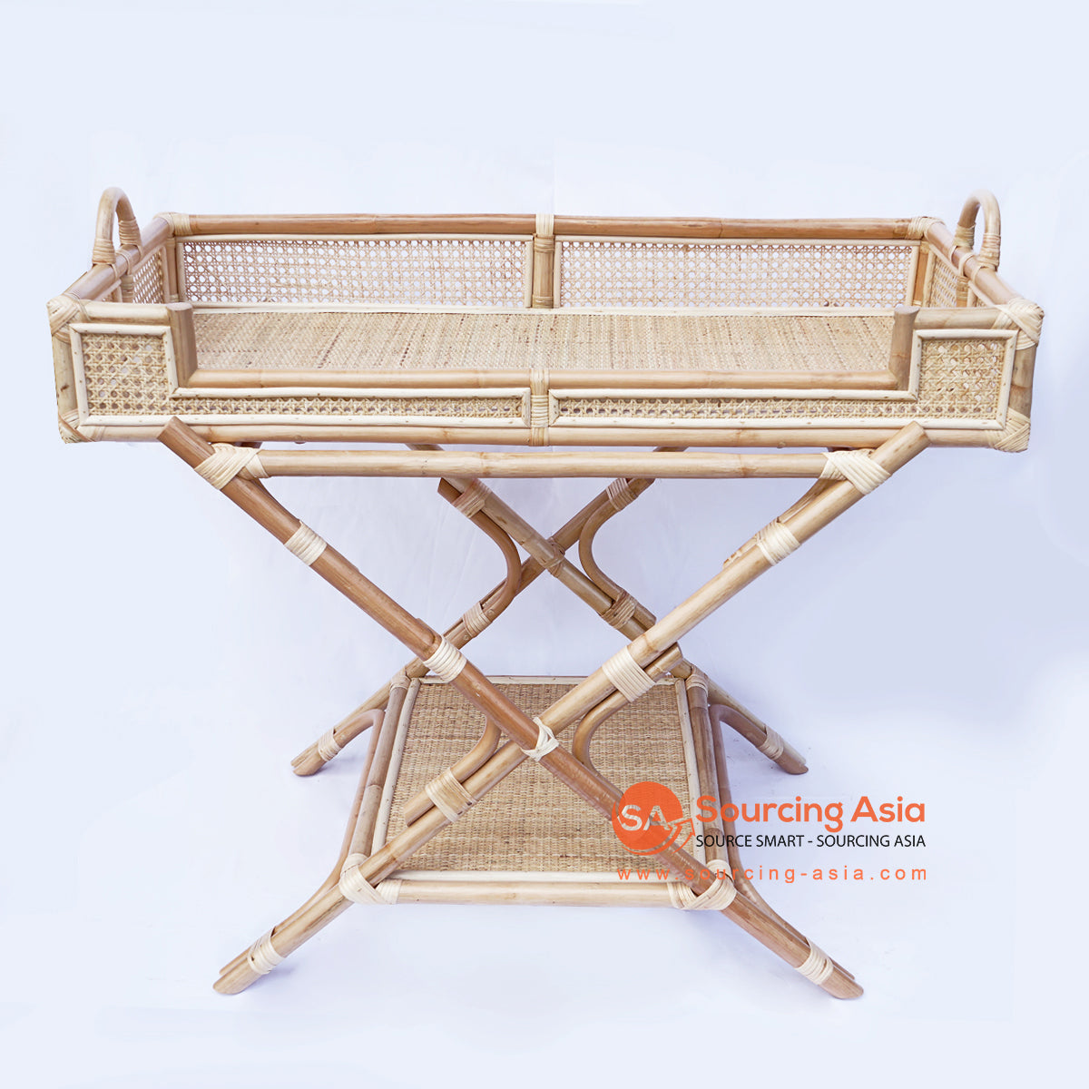 BNTC004-9 NATURAL RATTAN OPEN FRONT SIDE TABLE