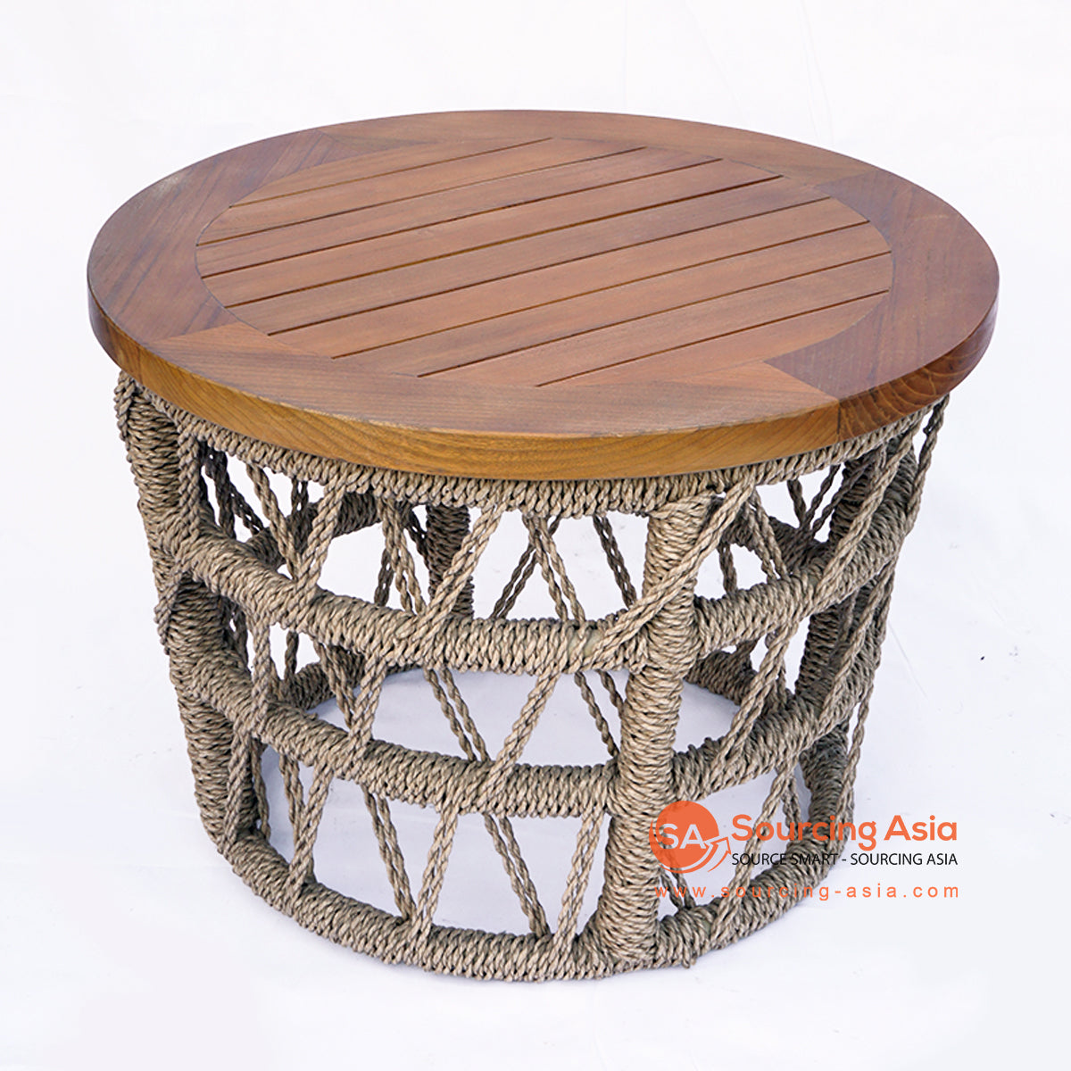 BNTC005-2 SYNTHETIC RATTAN COFFEE TABLE WITH WOODEN ROUND TOP