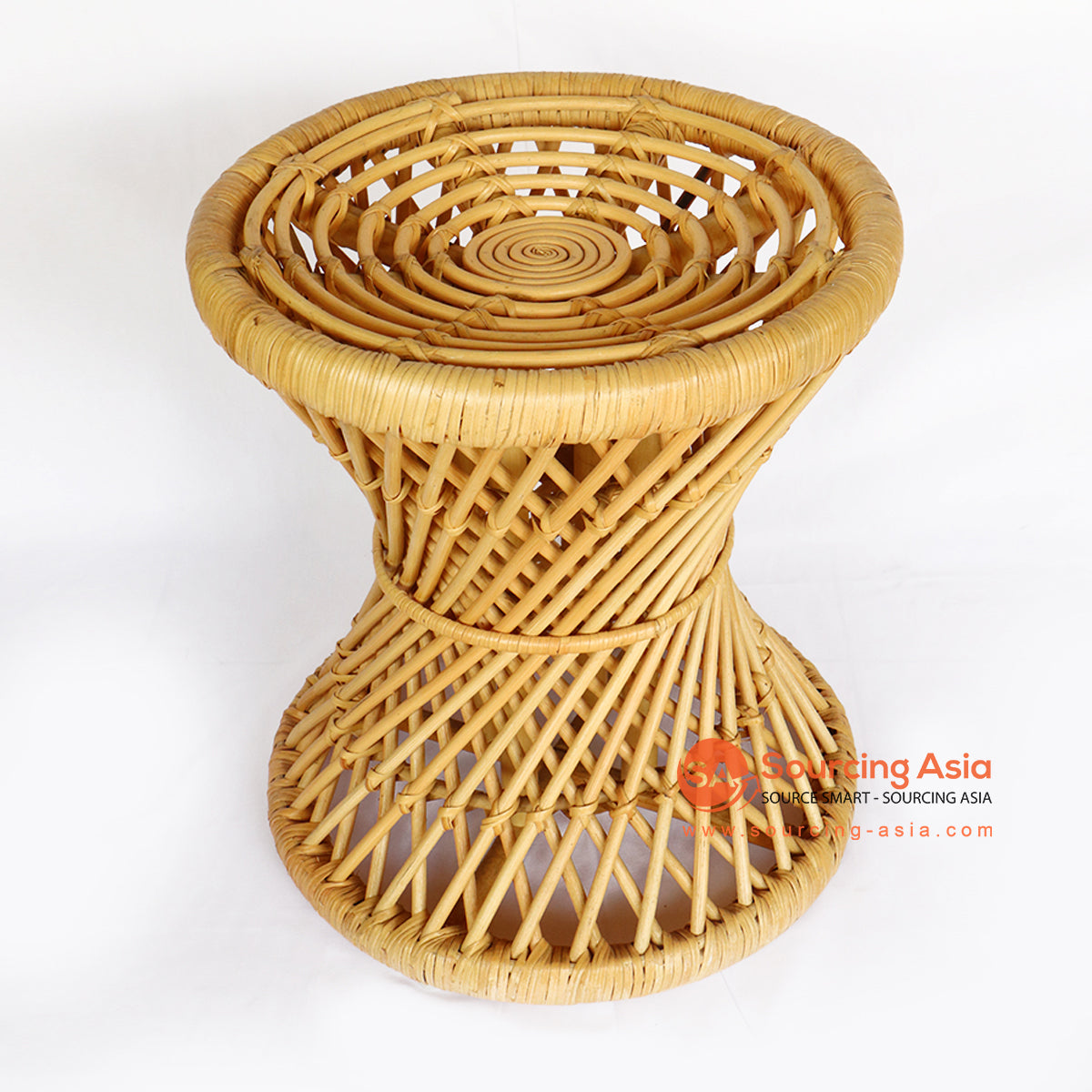 BNTC006-9 NATURAL RATTAN GAPED AND CURVED SIDE TABLE