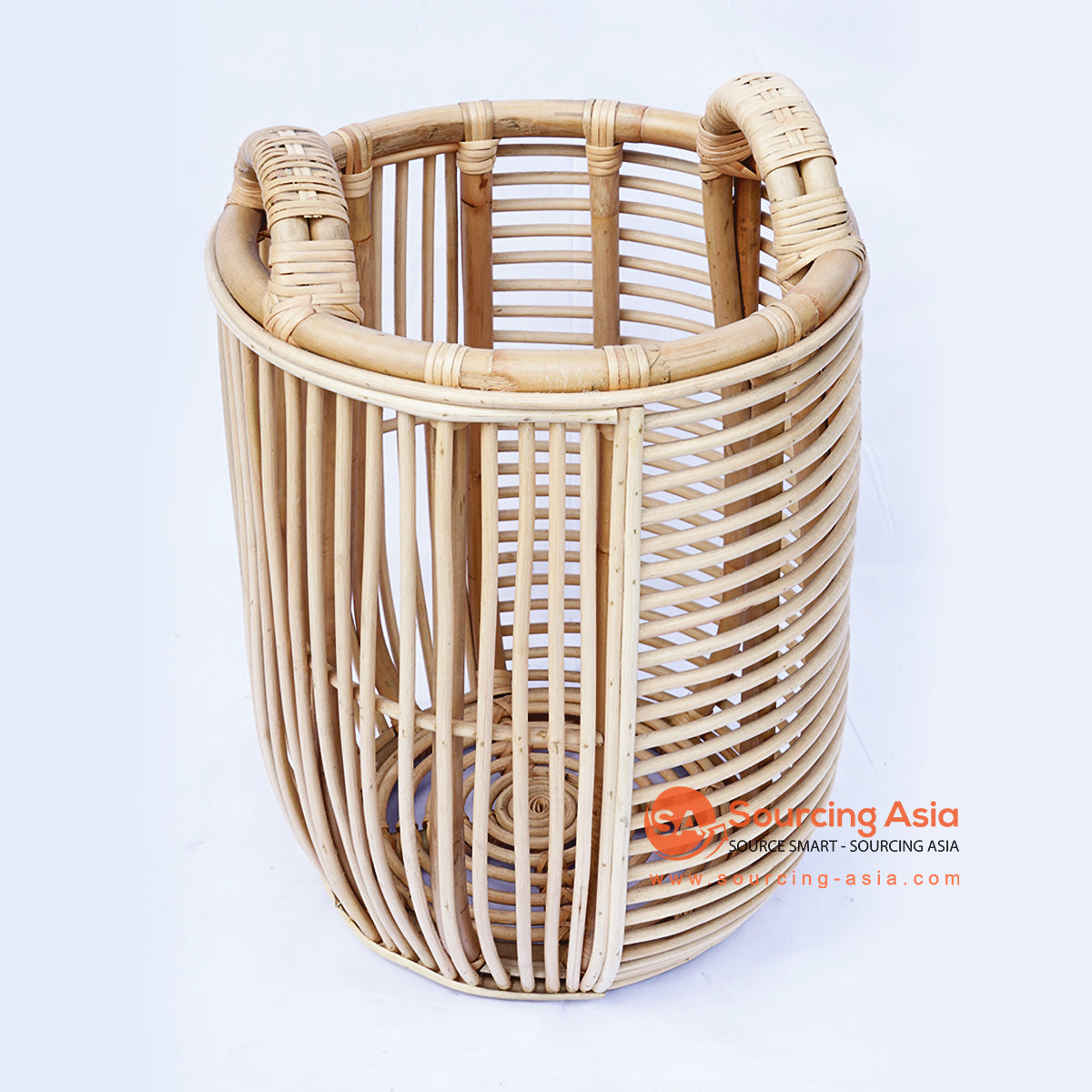 BNTC007-3 NATURAL RATTAN DECORATIVE GAPED BASKET WITH HANDLE