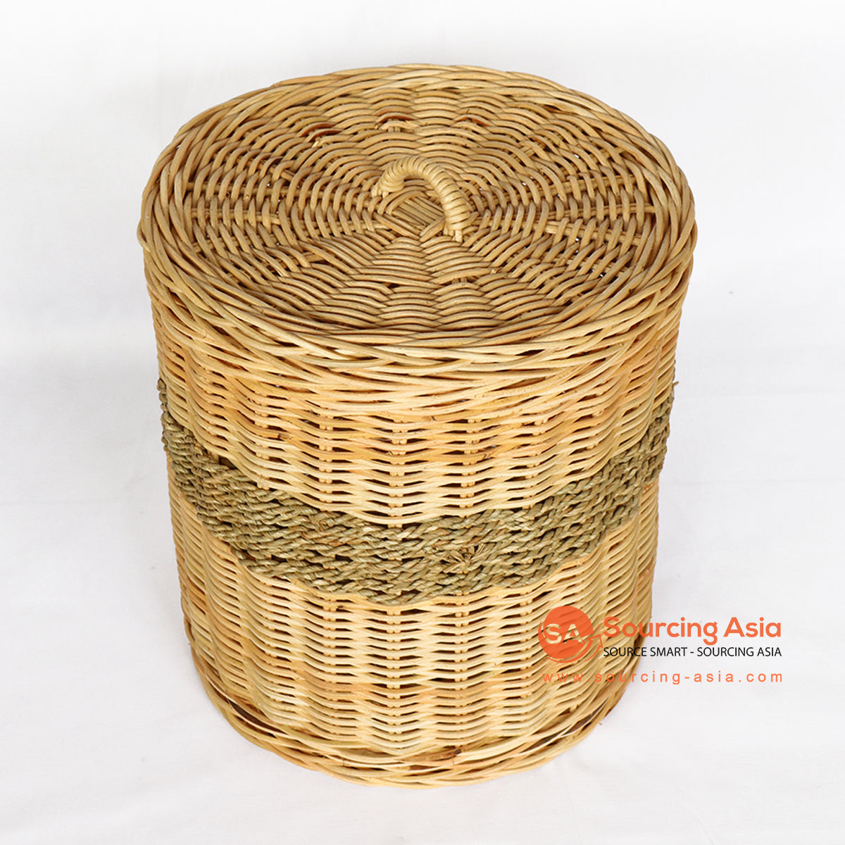 BNTC007-6 NATURAL RATTAN DECORATIVE BASKET WITH LID