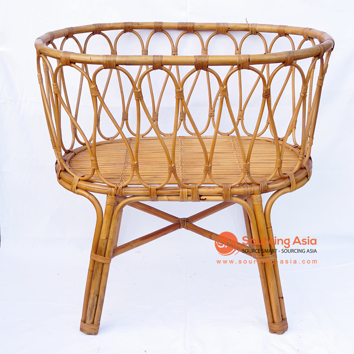 BNTC008-4 BROWN RATTAN DECORATIVE CLASSIC BABY COT