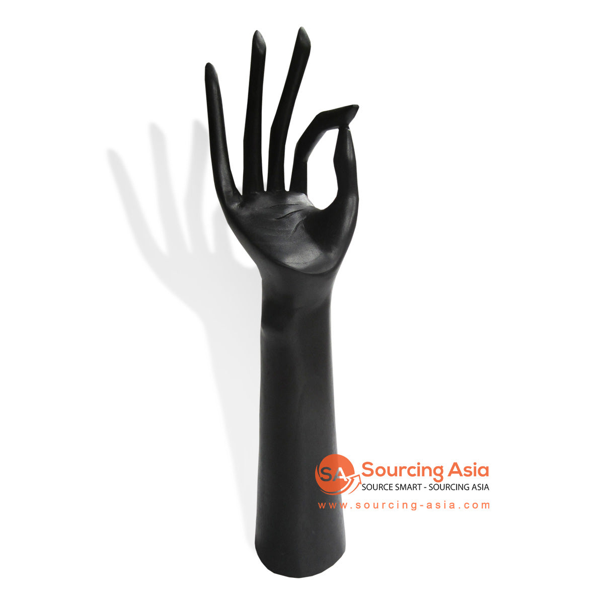 BOP006BL BLACK WOODEN HAND JEWELRY STAND